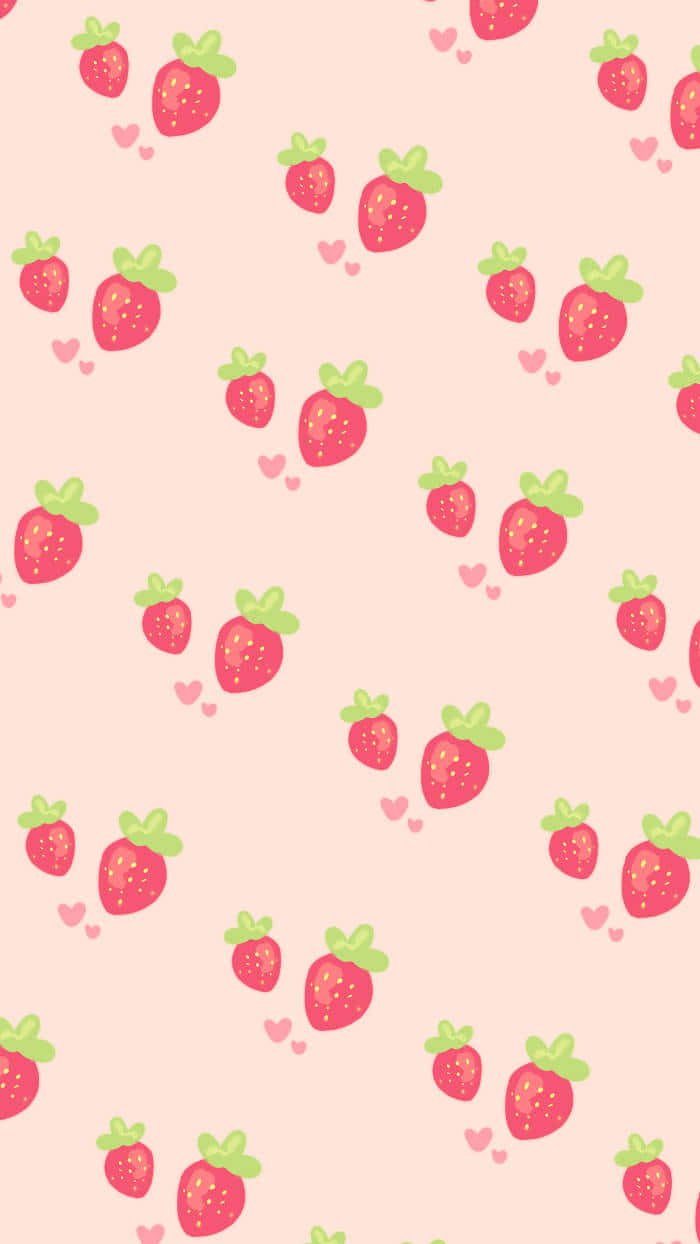 Pastel Strawberry Artwork Background