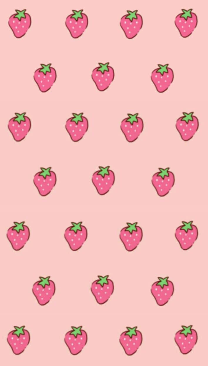 Pastel Strawberry Vertical Art Background