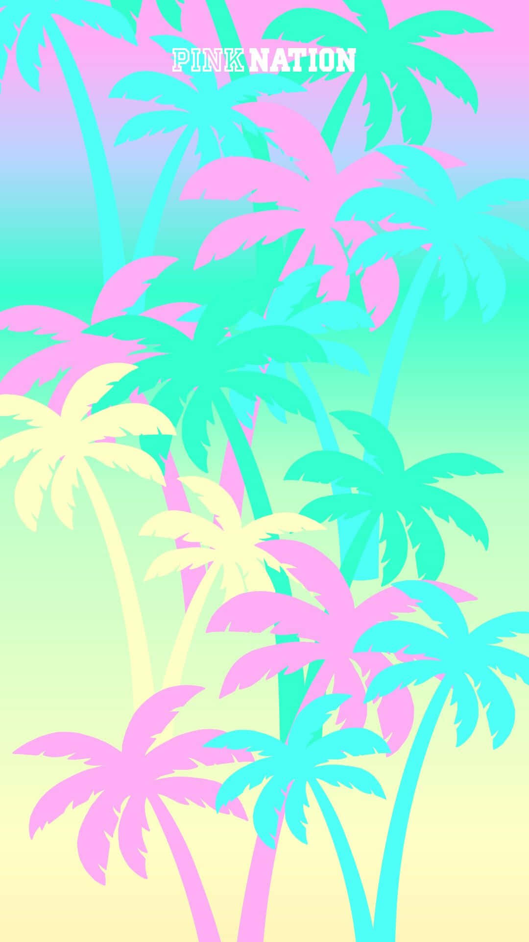 Pastel Summer Colorful Palm Trees