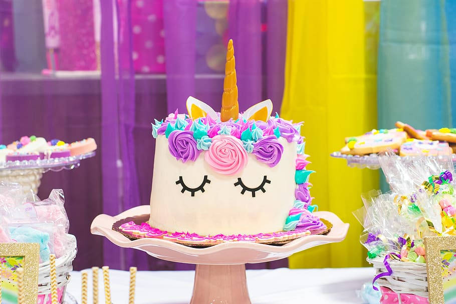 Pastel Unicorn Cake Background
