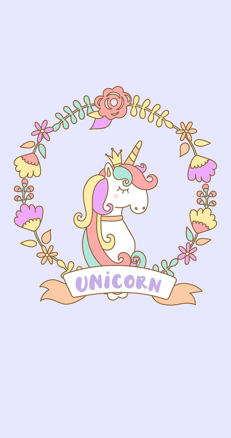 Pastel_ Unicorn_ Floral_ Frame Background