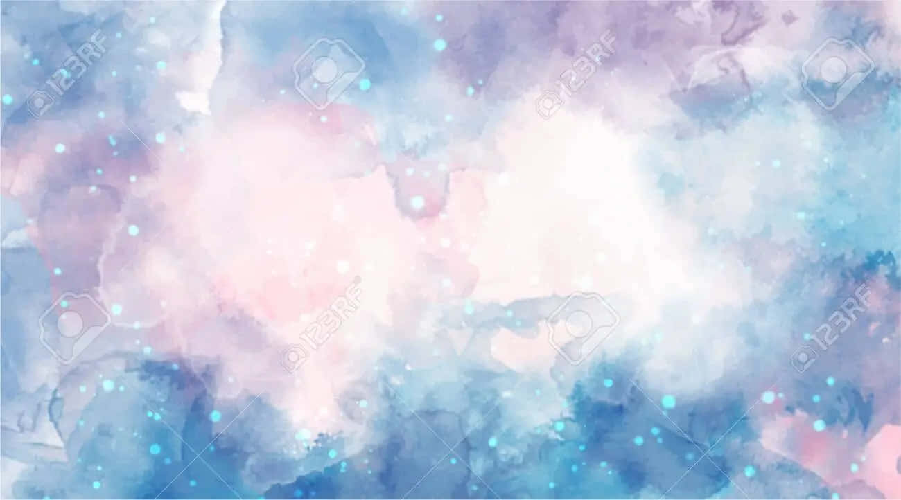 Pastel Watercolor Pink And Blue Clouds Background Background