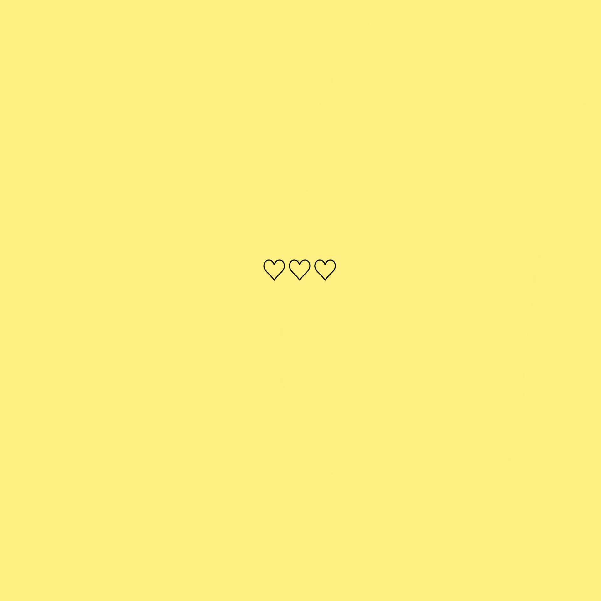 Pastel Yellow Aesthetic With Hearts Background