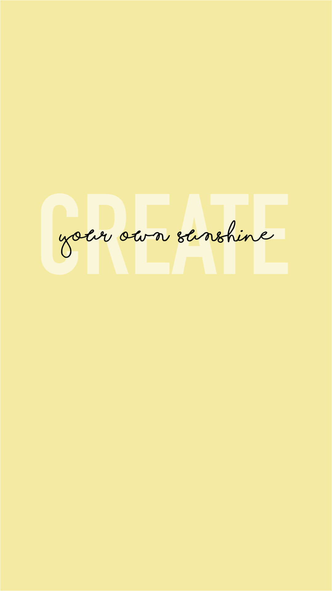 Pastel Yellow Aesthetic With Simple Text Background
