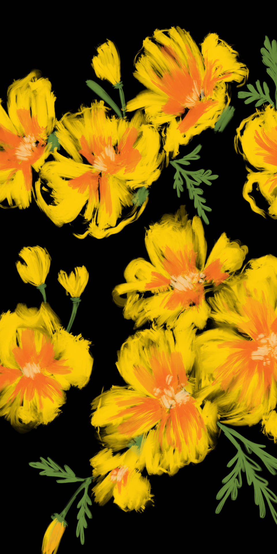 Pastel Yellow Poppy Flowers Background