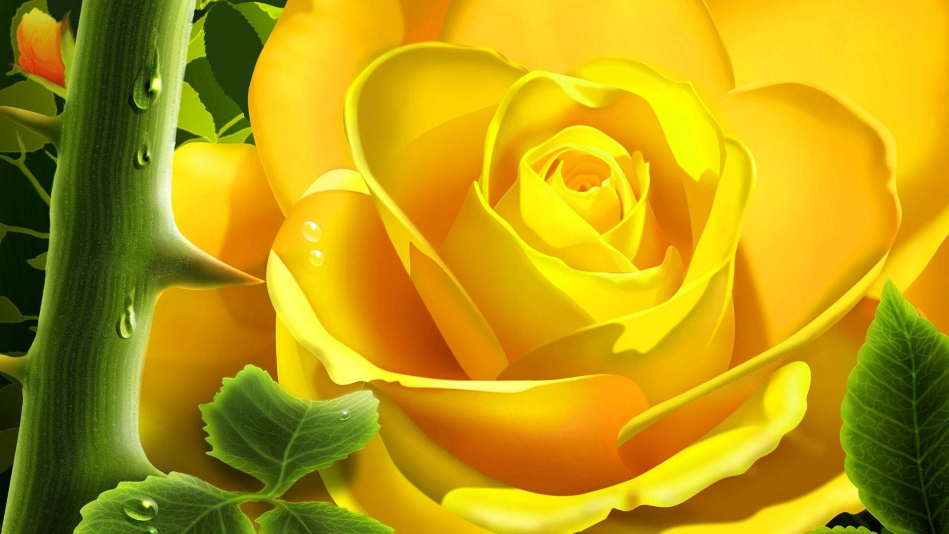 Pastel Yellow Rose Digital Painting Background