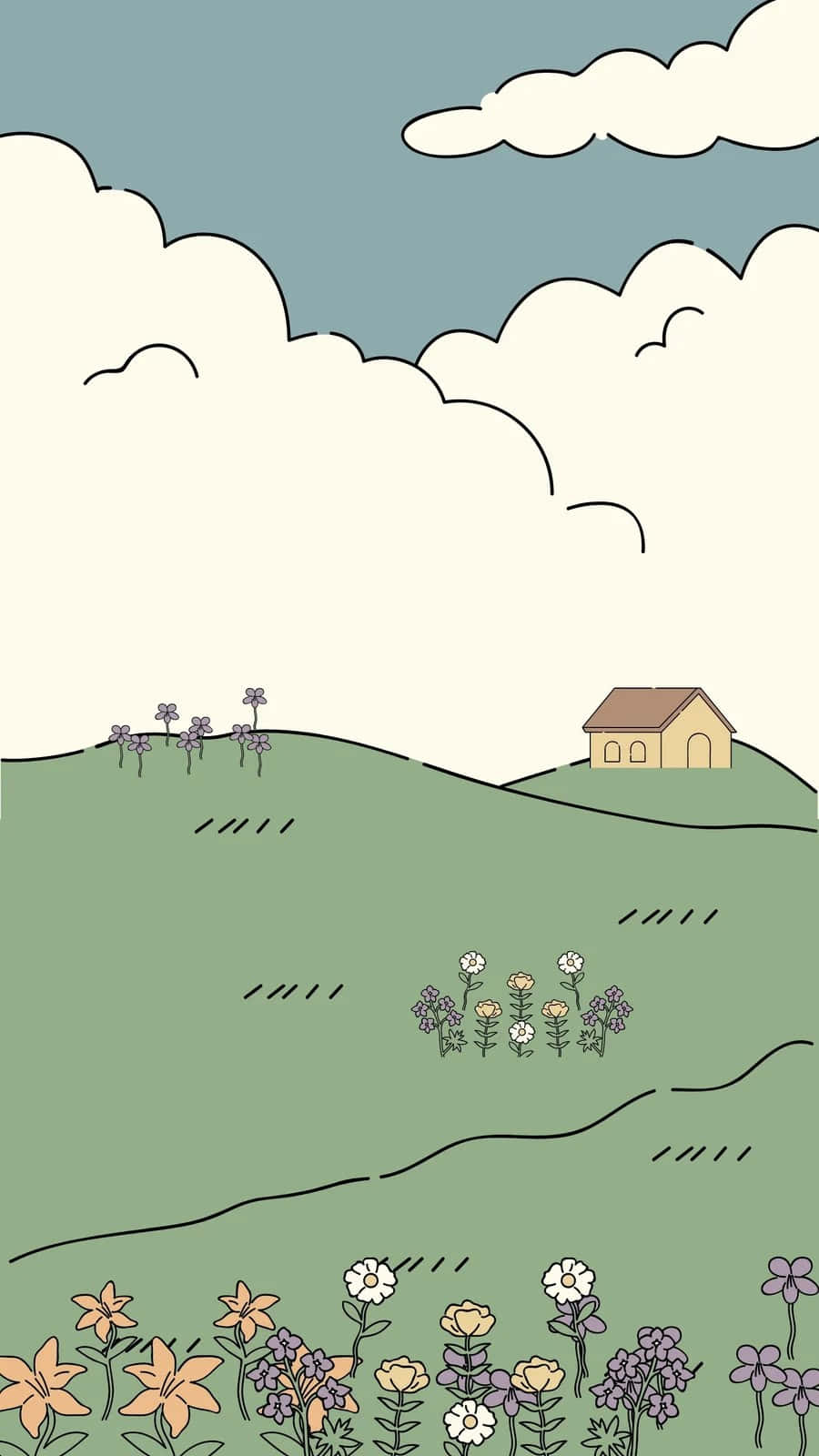 Pastoral Landscape Illustration Background