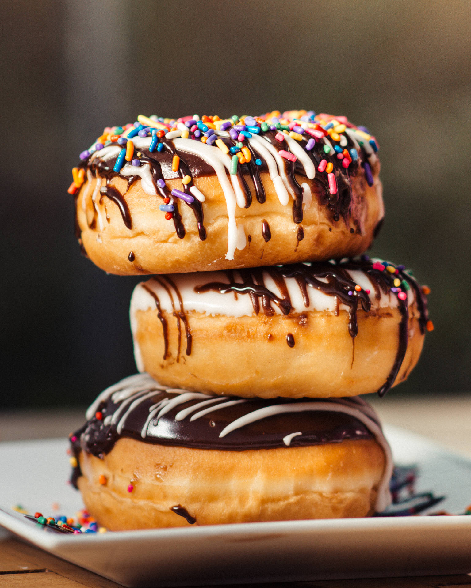 Pastry Doughnuts Stack Background