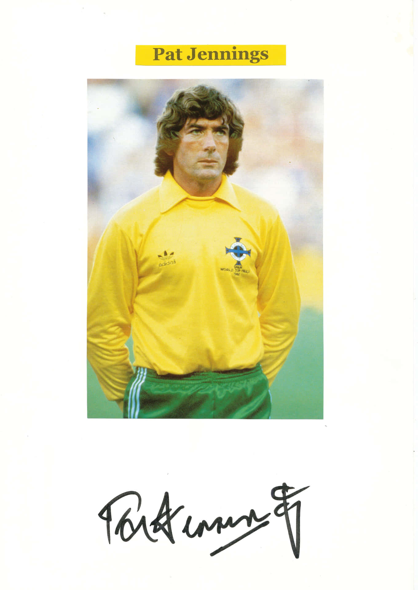 Pat Jennings Northern Ireland World Cup 1986 Photo Card Background