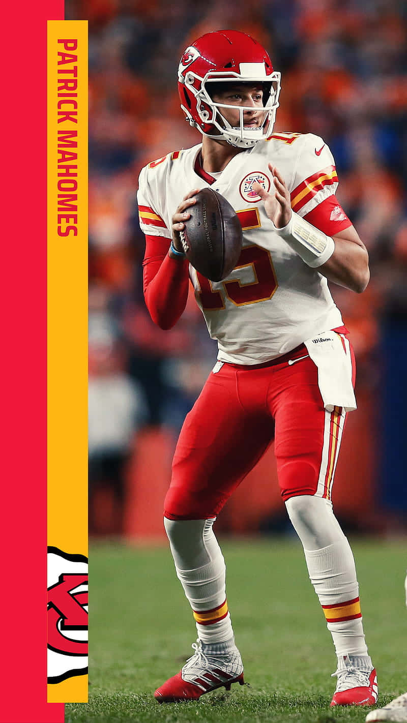 Pat Mahomes Celebrates With The Lombardi Trophy Background
