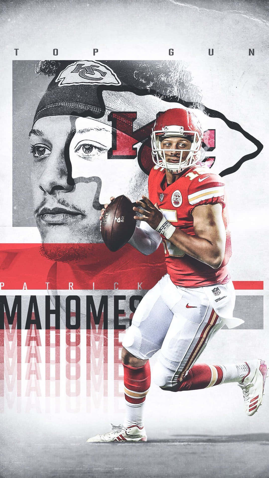 Pat Mahomes Using His New Phone Background