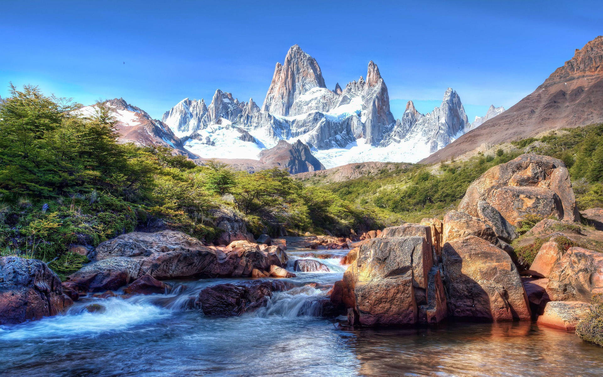 Patagonia Cascading River Water Background