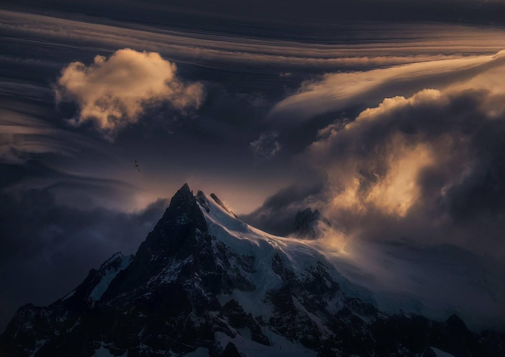 Patagonia Dark And Gloomy Peak Background