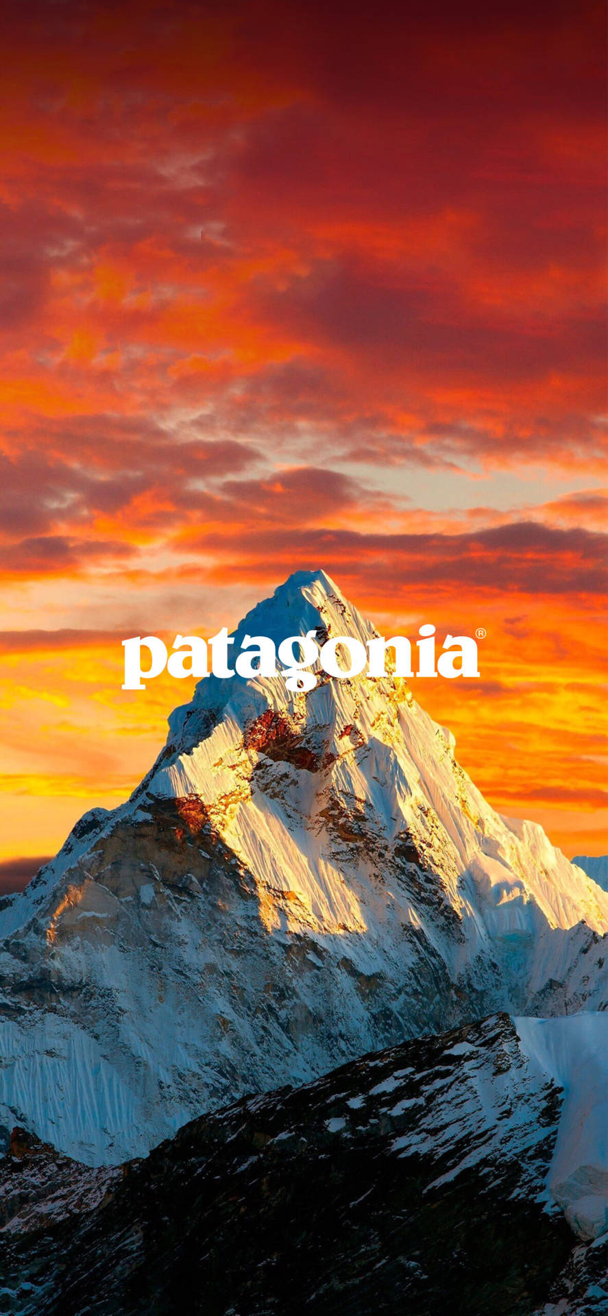 Patagonia Logo Orange Sky Background