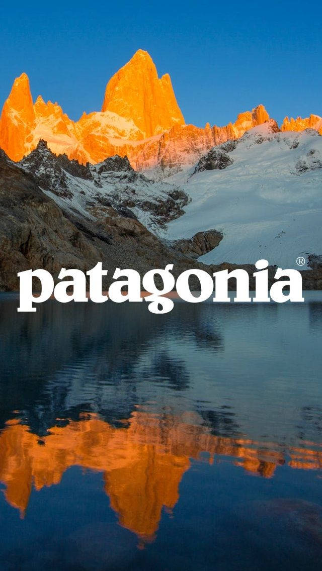 Patagonia Logo Orange Sunset Mountain
