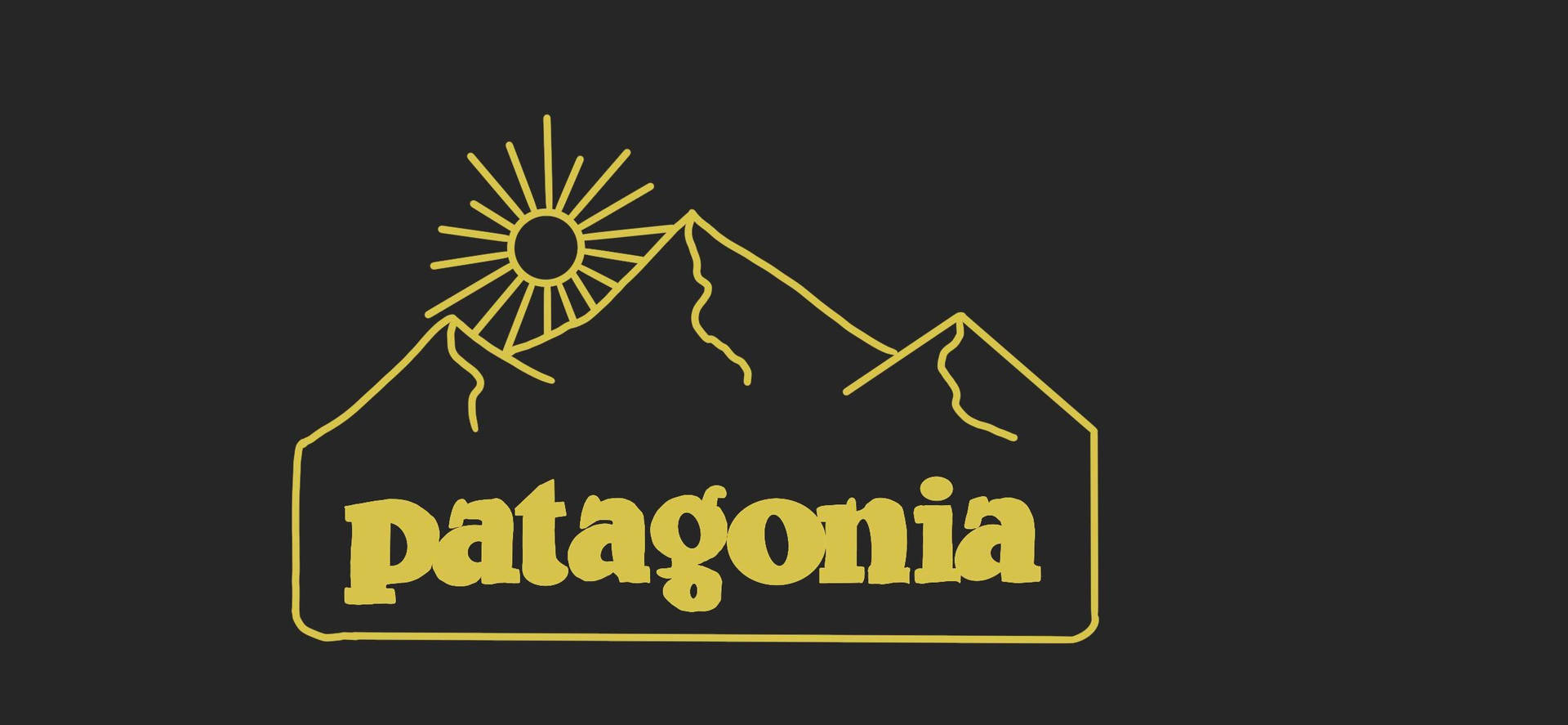 Patagonia Logo Yellow Outline Background