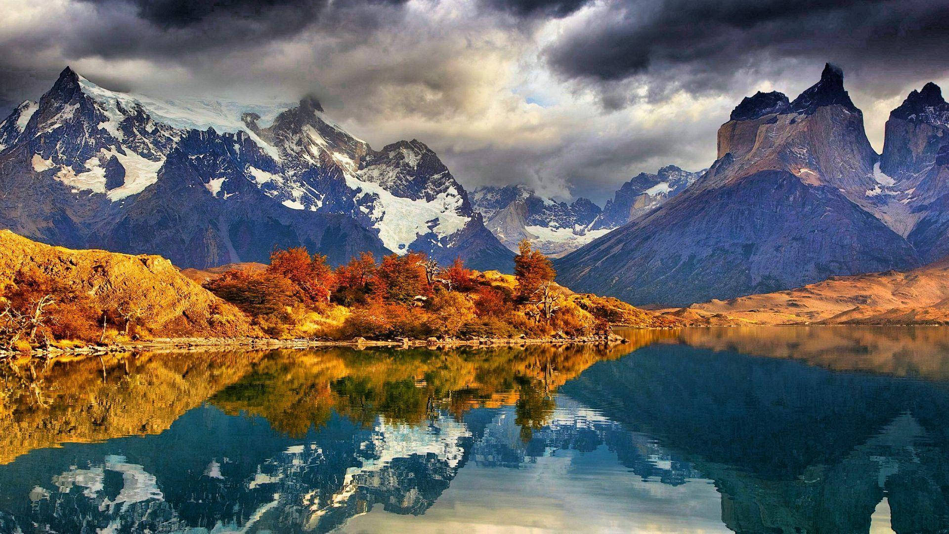 Patagonia Vibrant Landscape Photograph Background