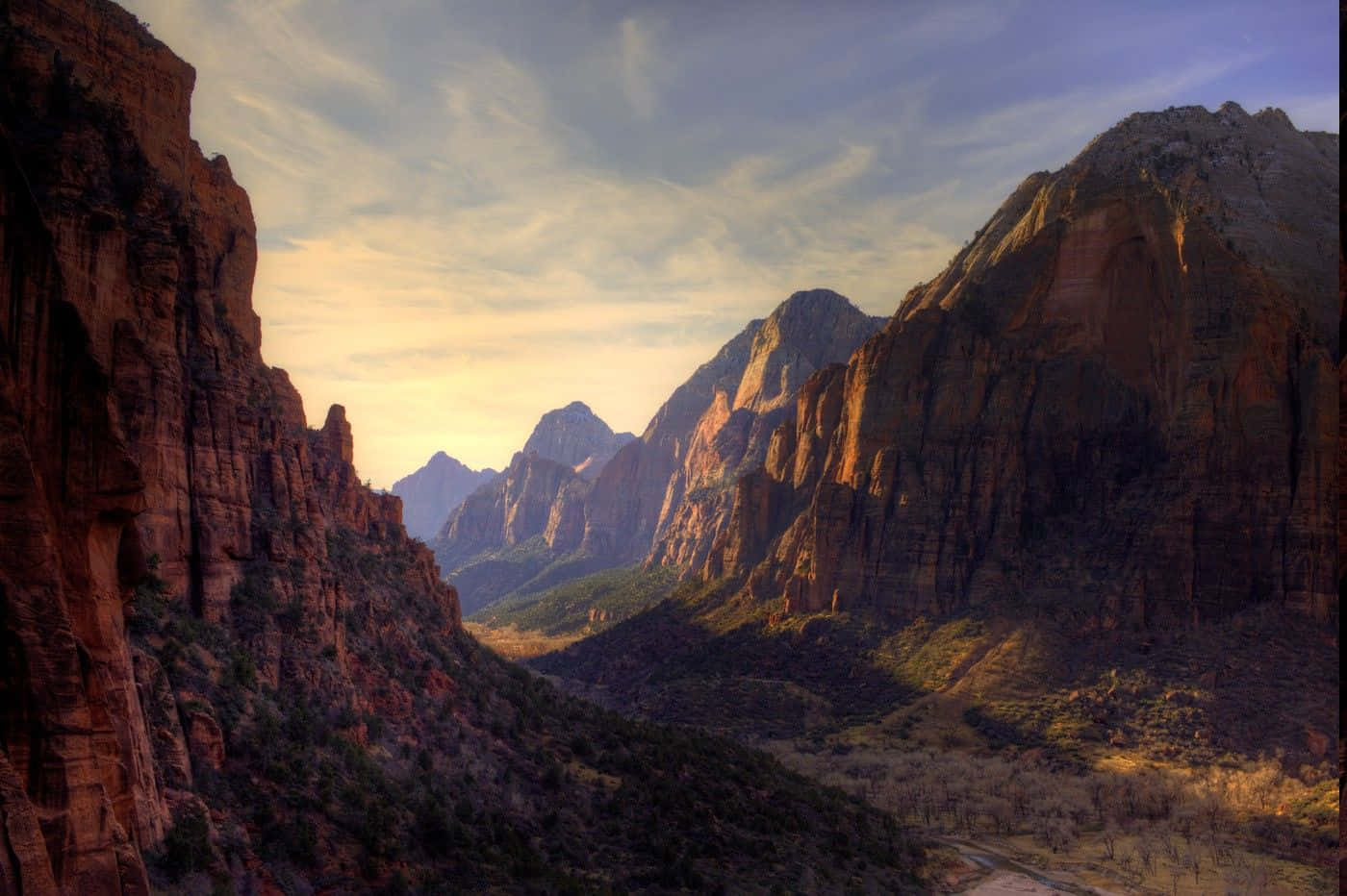 Path Passing Through A Rocky Valley Background