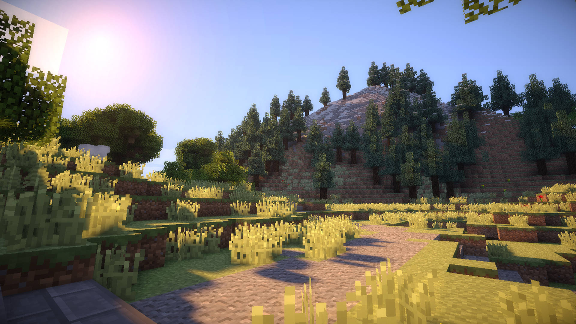 Path Up The Mountain 2560x1440 Minecraft Background