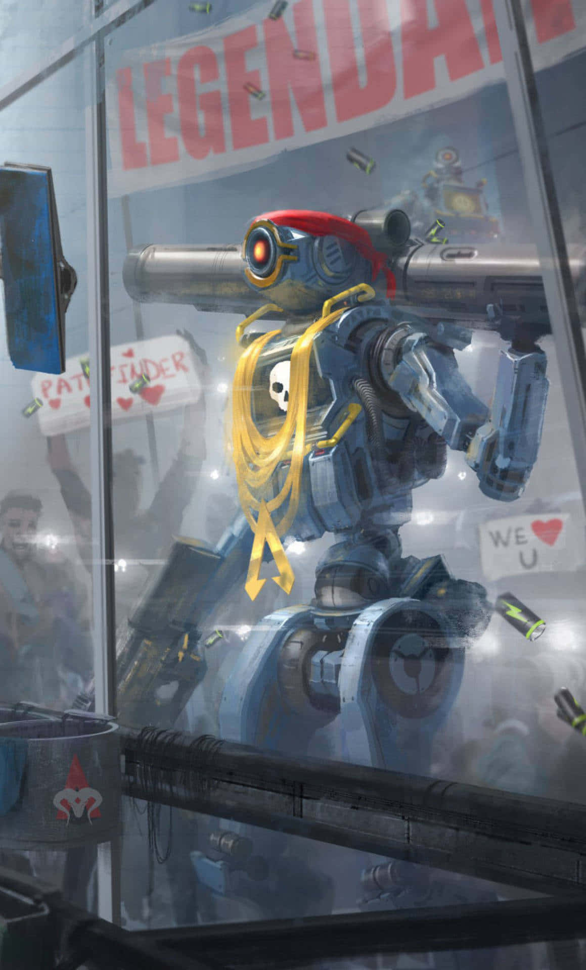 Pathfinder Taking On The Competition In Apex Legends Background