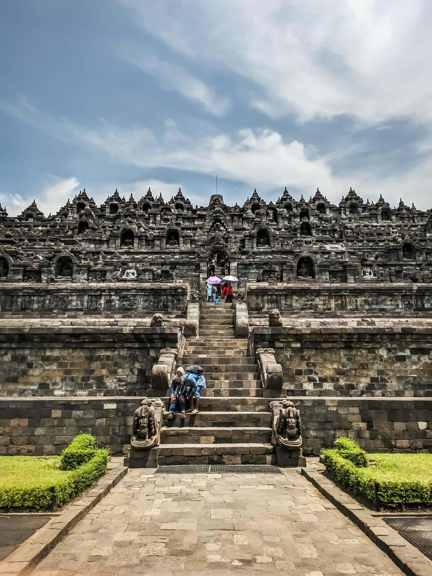 Pathway Stairway Borobudur Temple Background