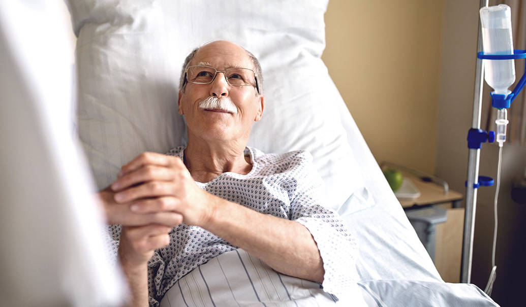 Patient Holding Doctor's Hand Background