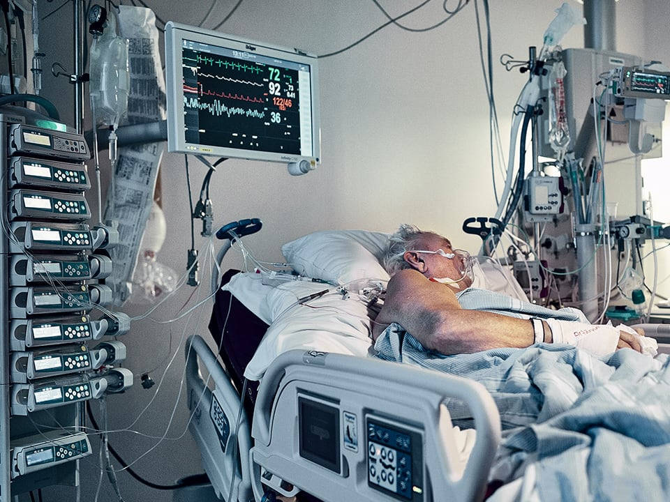 Patient Strapped To Machines Background