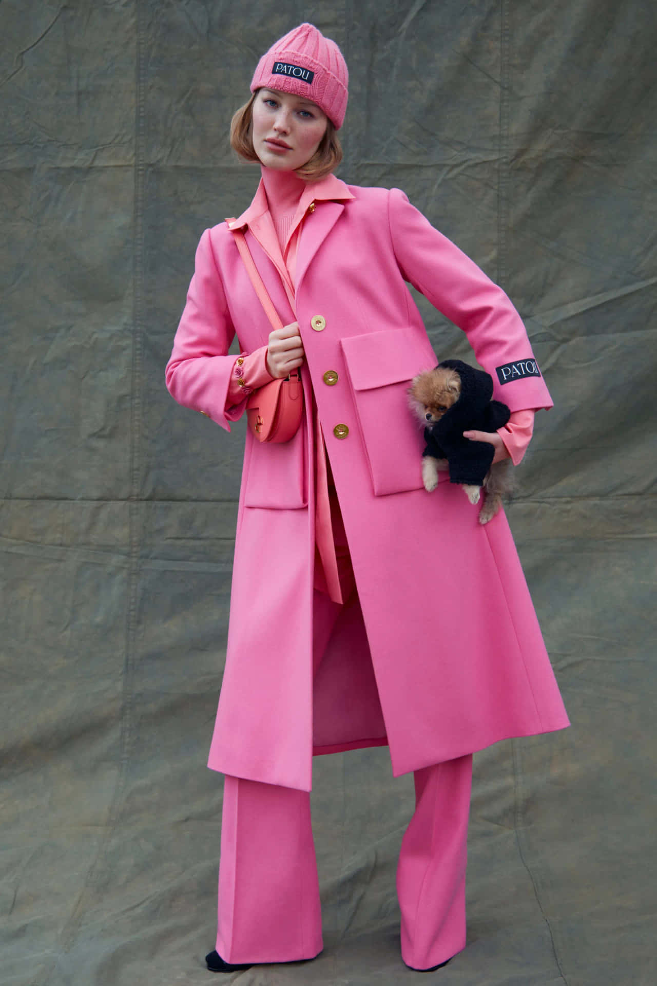 Patou Model In All-pink Outfit Background