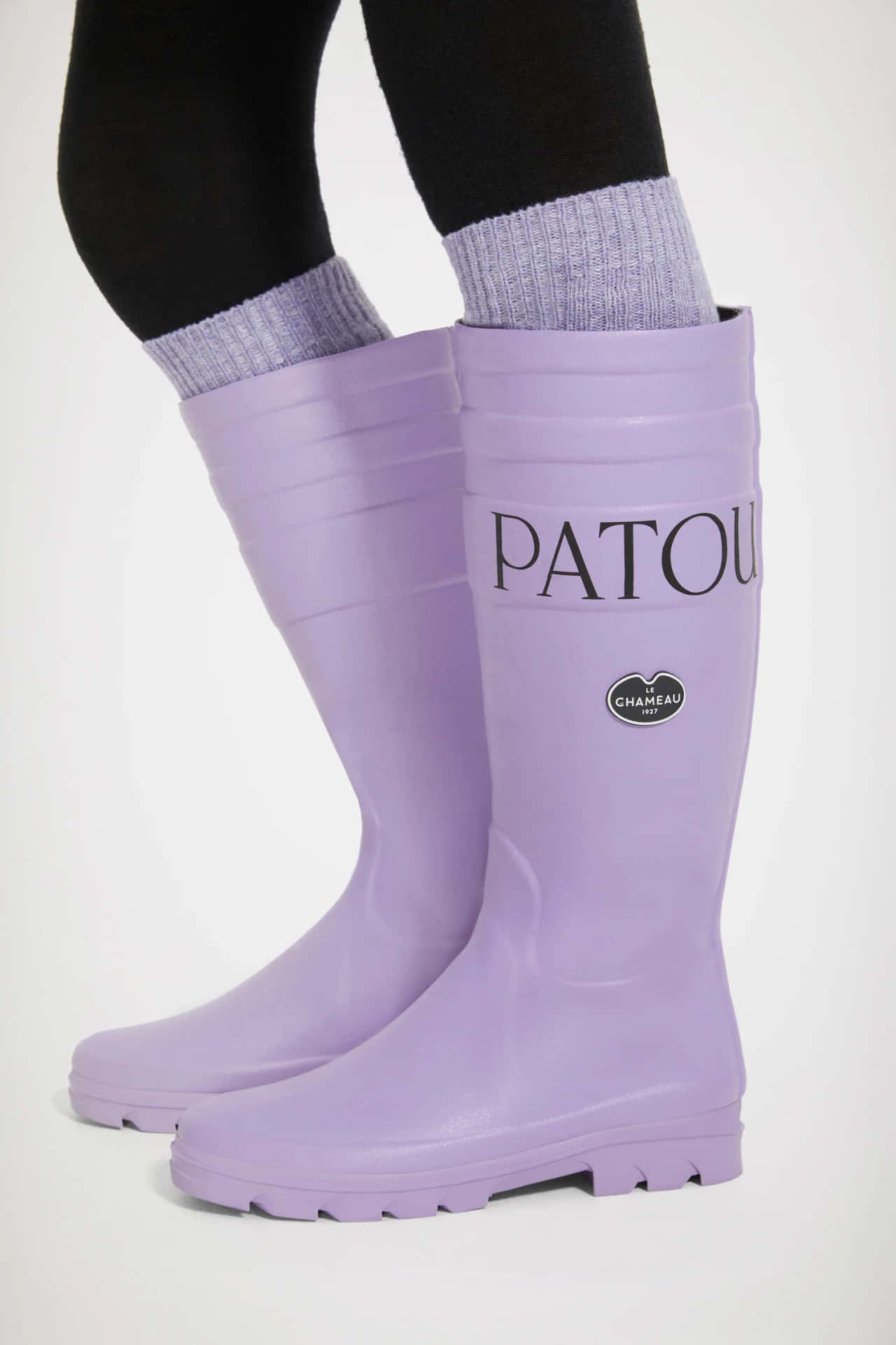 Patou X Le Chameau Purple Boots Background