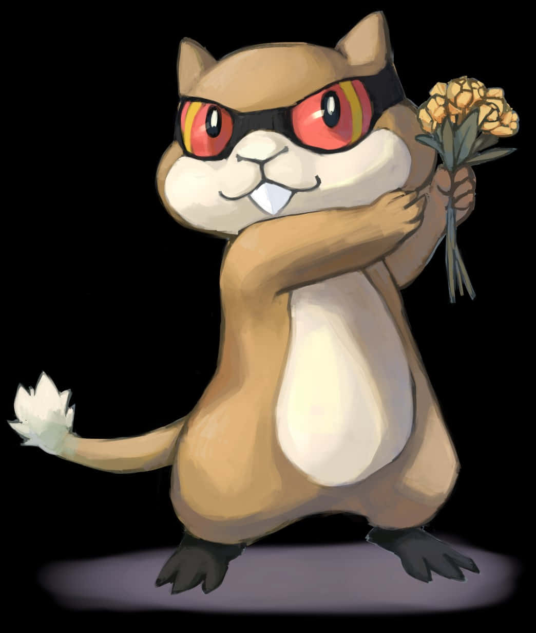 Patrat Expressing Its Love With A Bouquet Of Beautiful Flowers Background