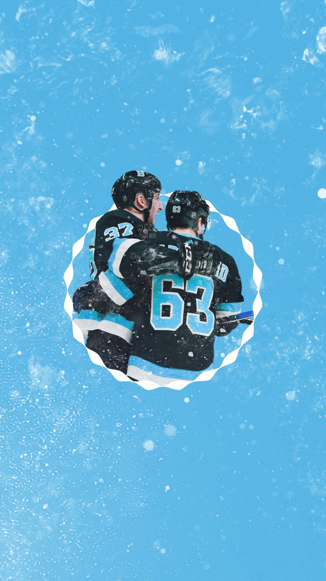 Patrice Bergeron And Brad Marchand Blue Fanart Background
