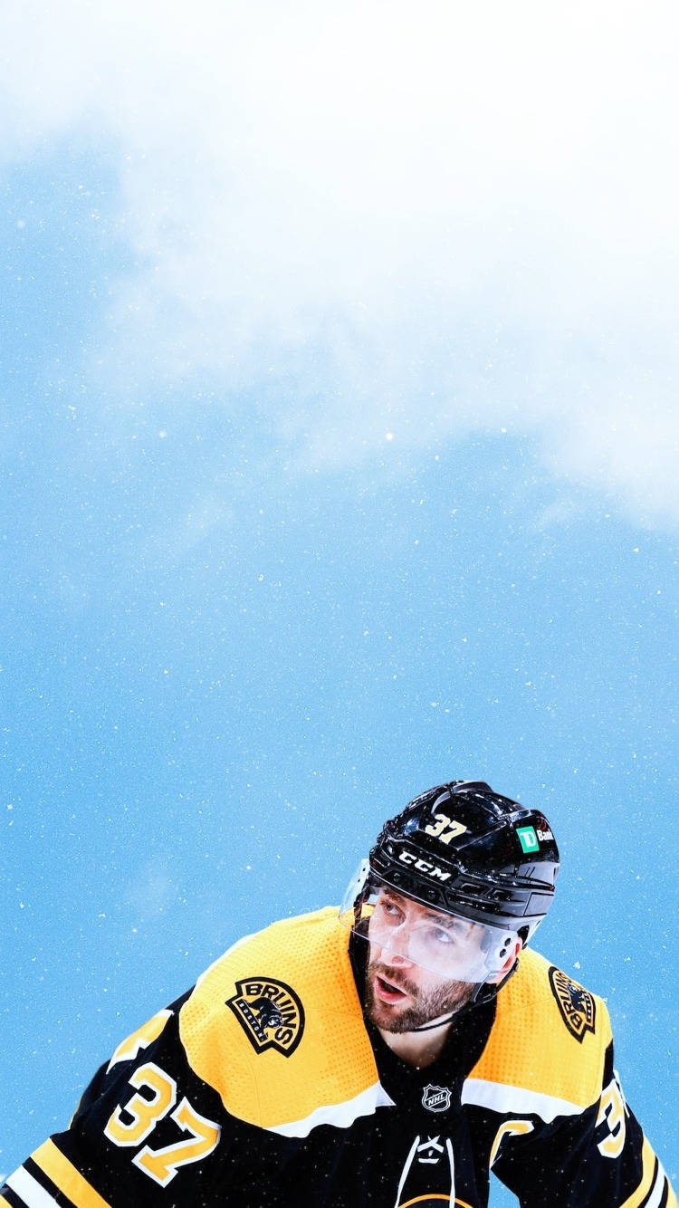 Patrice Bergeron Immersed In Blue - A Fan Art Tribute Background