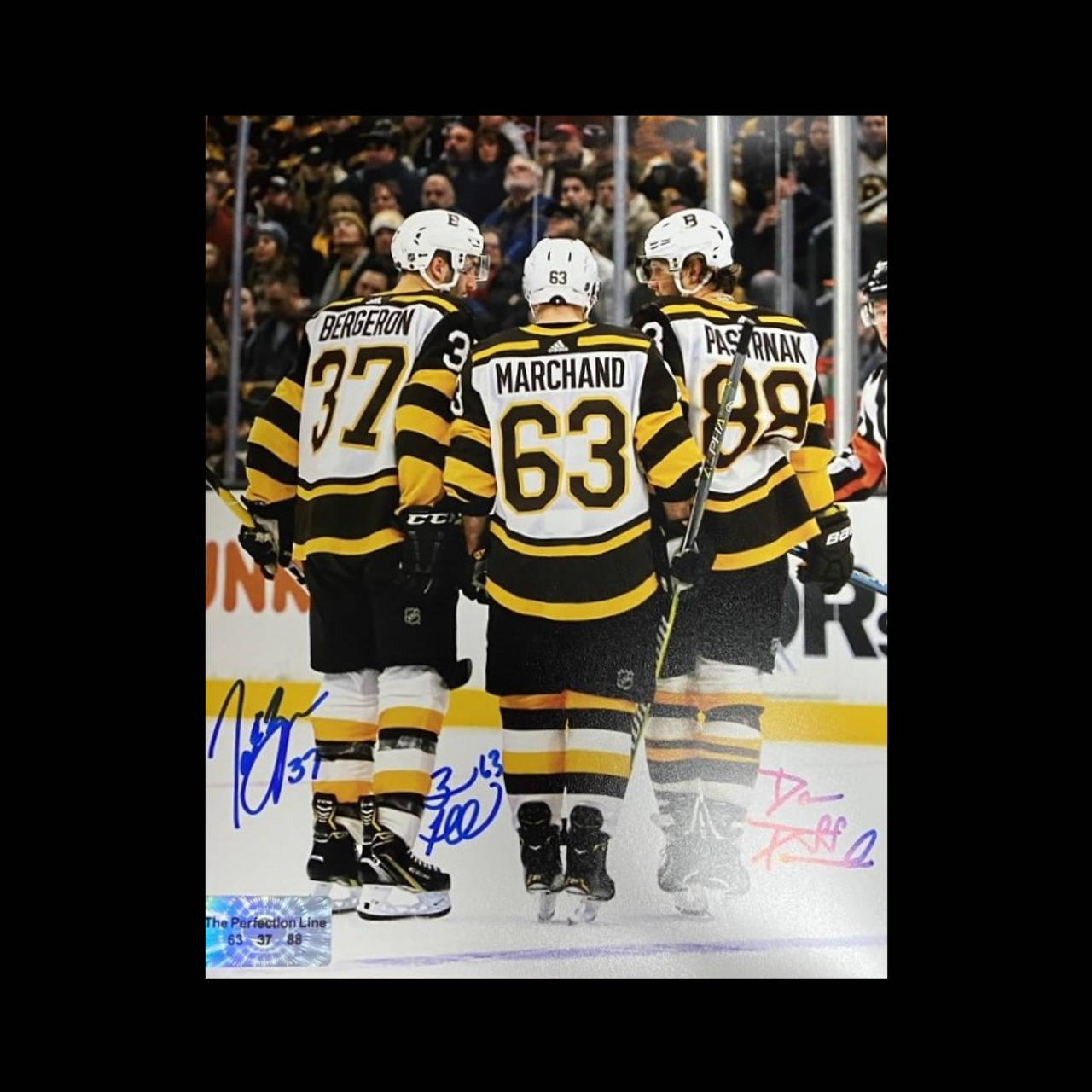 Patrice Bergeron, Marchand And Pastrnak Background