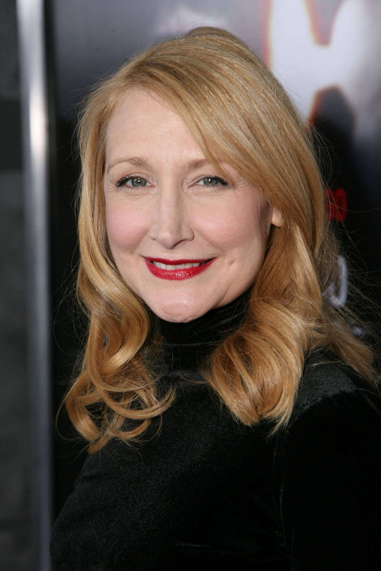 Patricia Clarkson In A Black Turtleneck Shirt Background