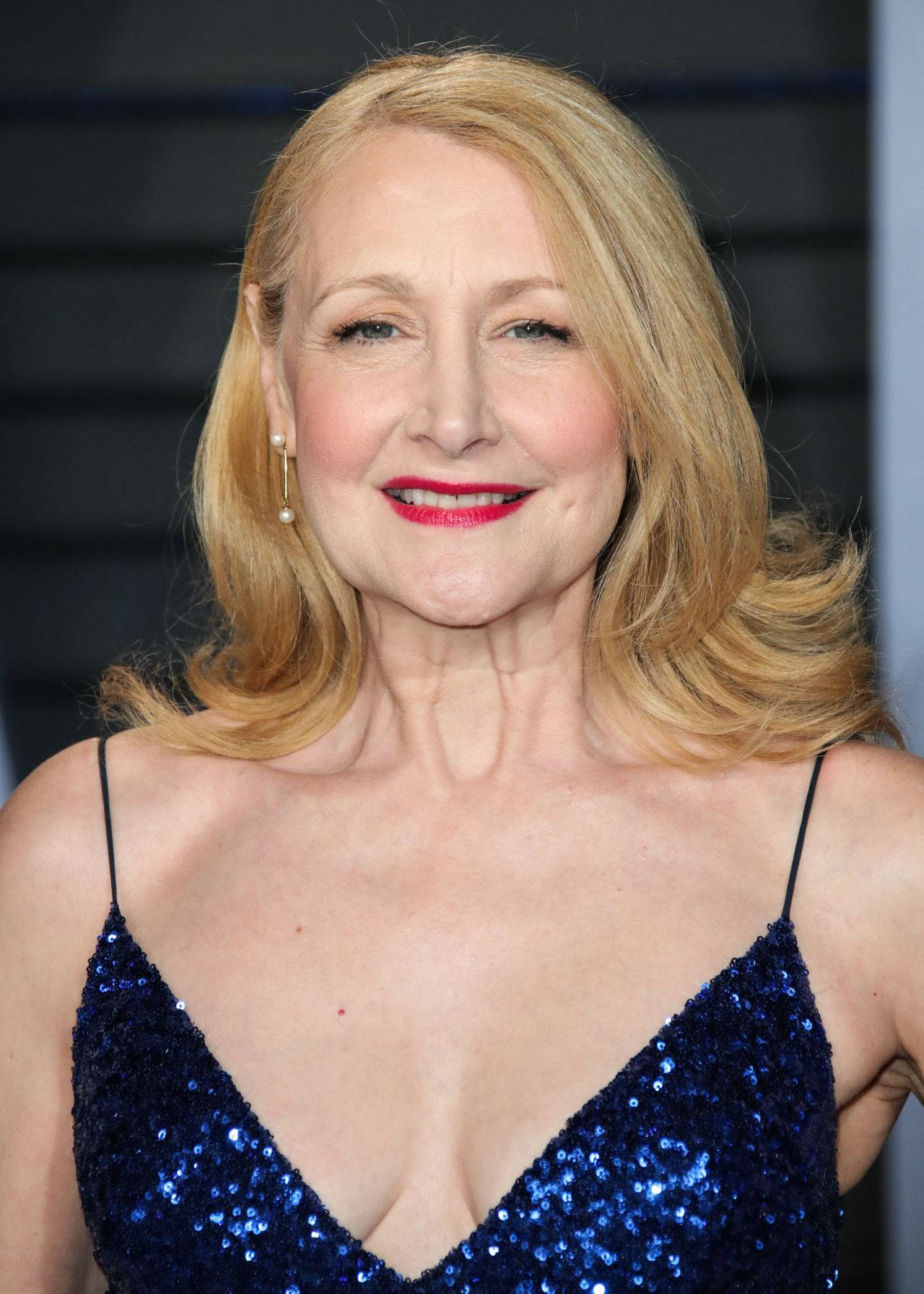 Patricia Clarkson Sparkling Blue Dress Background