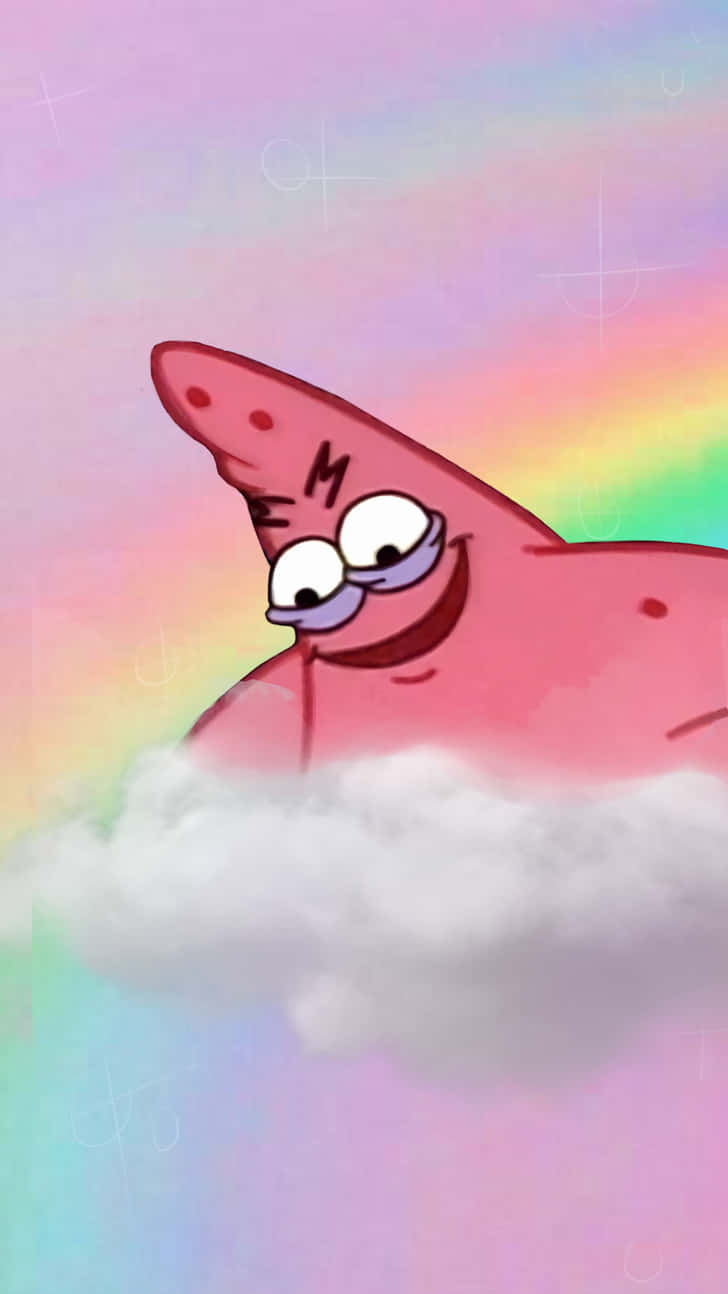 Patrick Aesthetic Rainbow Clouds Background