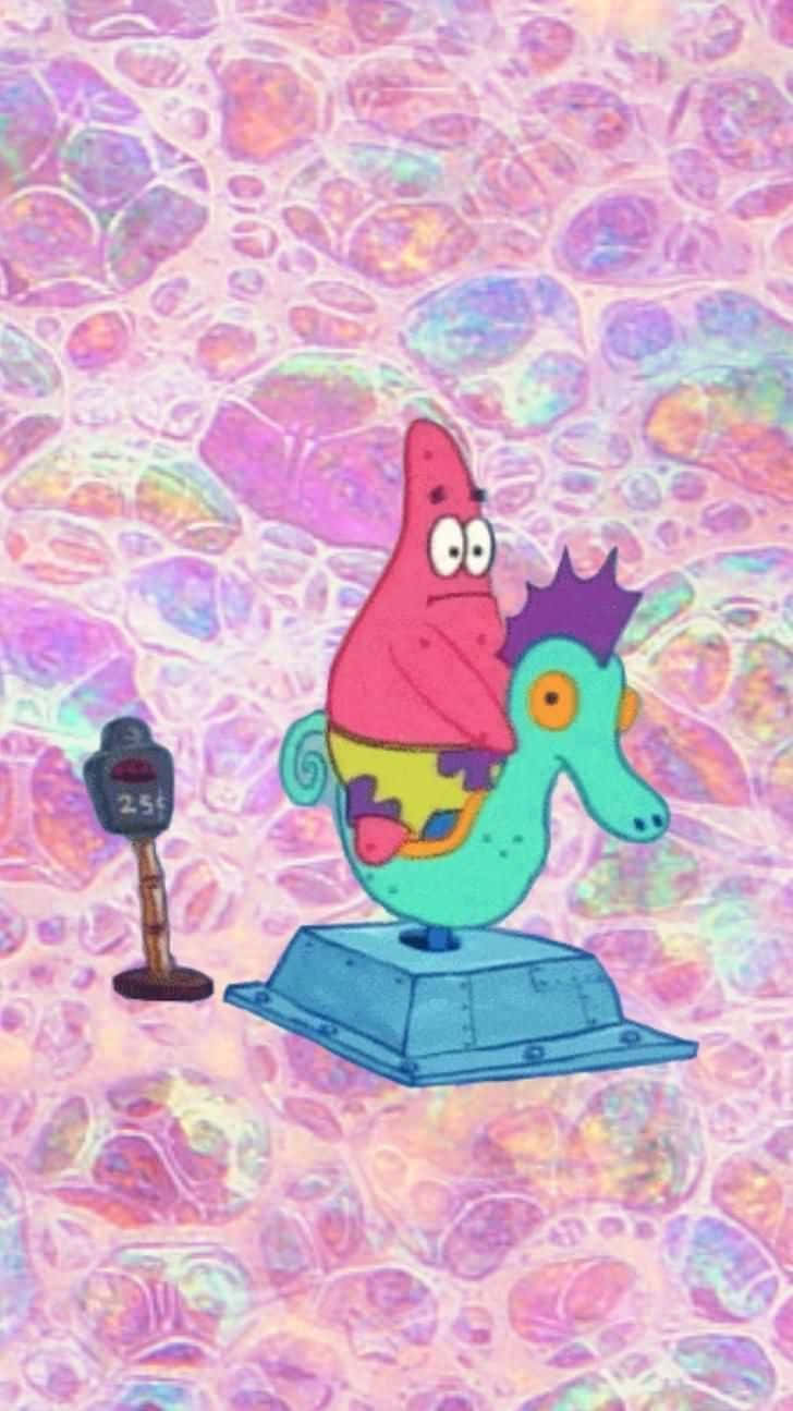 Patrick Arcade Seahorse Ride Aesthetic Background