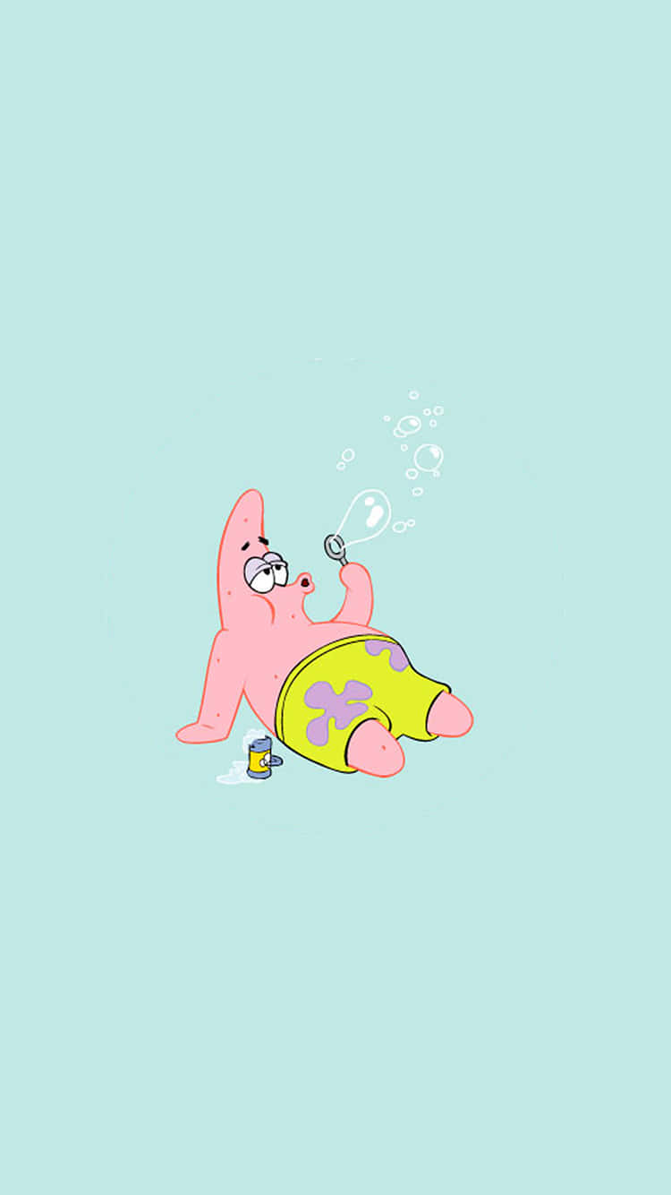 Patrick Blowing Bubbles Aesthetic Background