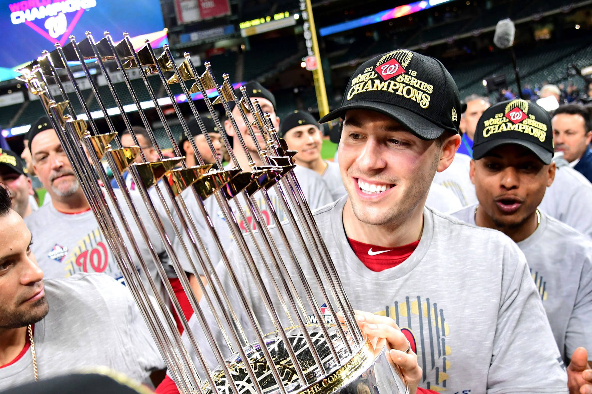 Patrick Corbin With Trophy Background