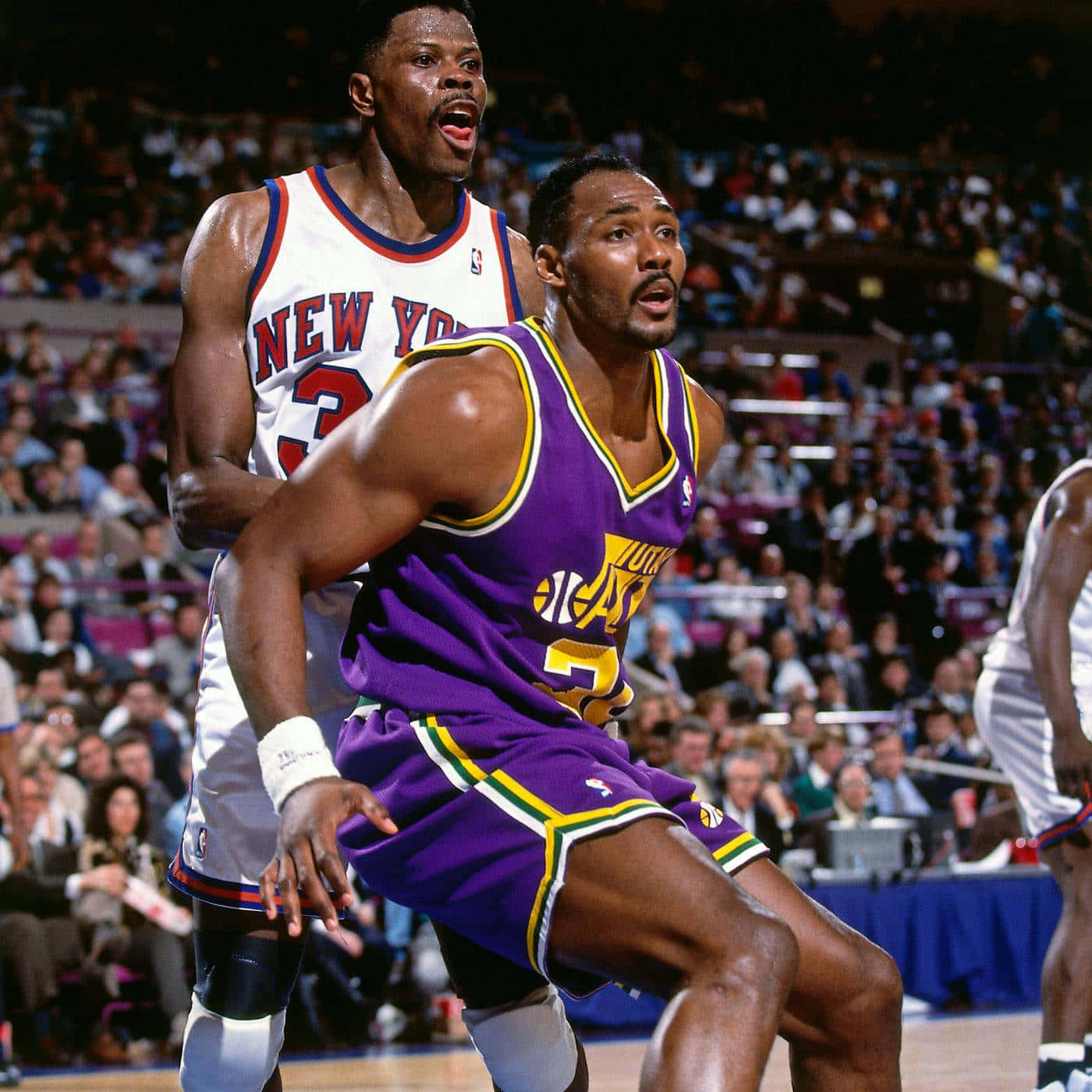 Patrick Ewing Against Karl Malone Background