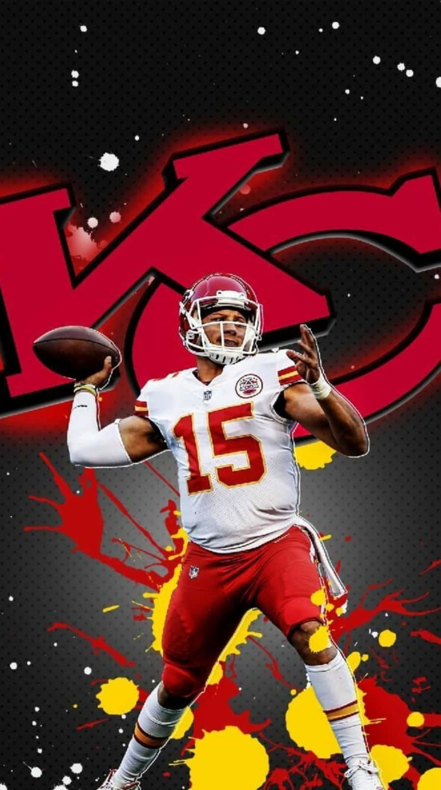 Patrick Mahomes Cool Graphic Art With Splatter