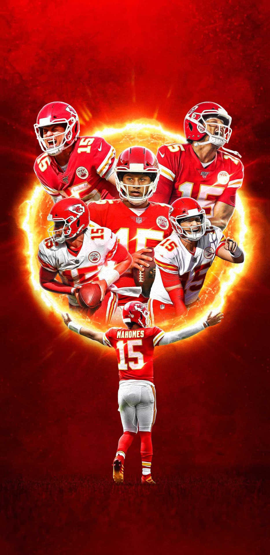 Patrick Mahomes Cool Graphic Artwork With Fire Background