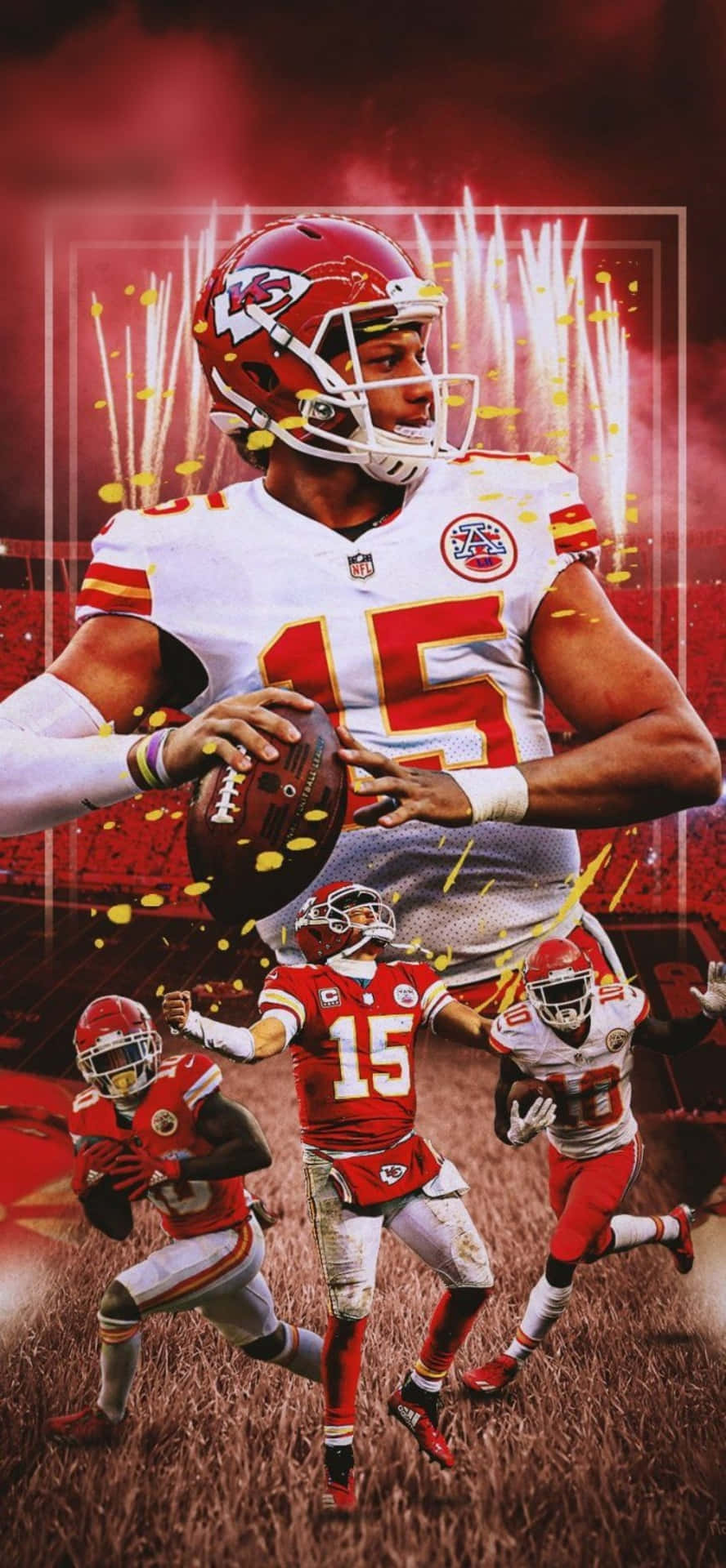 Patrick Mahomes Cool Multiple Exposure Background