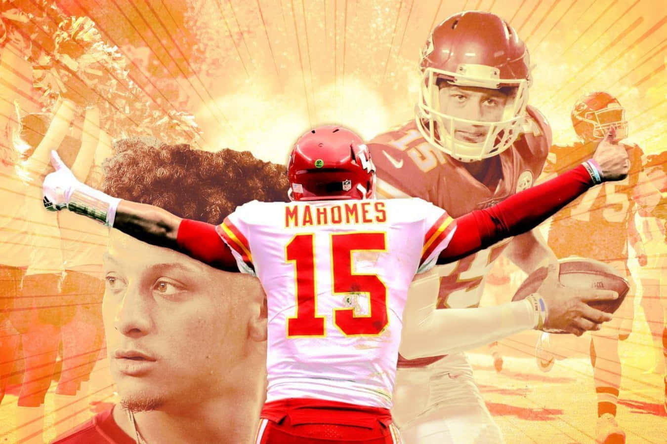 Patrick Mahomes Cool Vintage Graphic Art Background