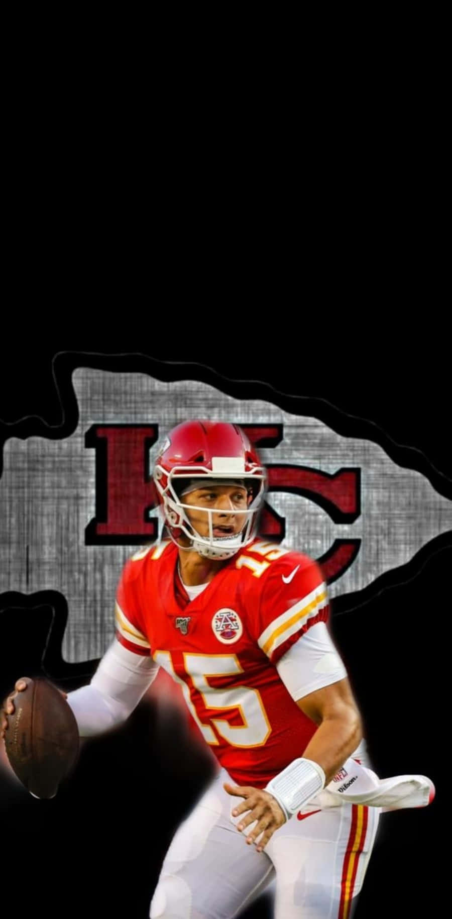 Patrick Mahomes Staying Cool During A Kansas City Chiefs Pre-game Warmup Background