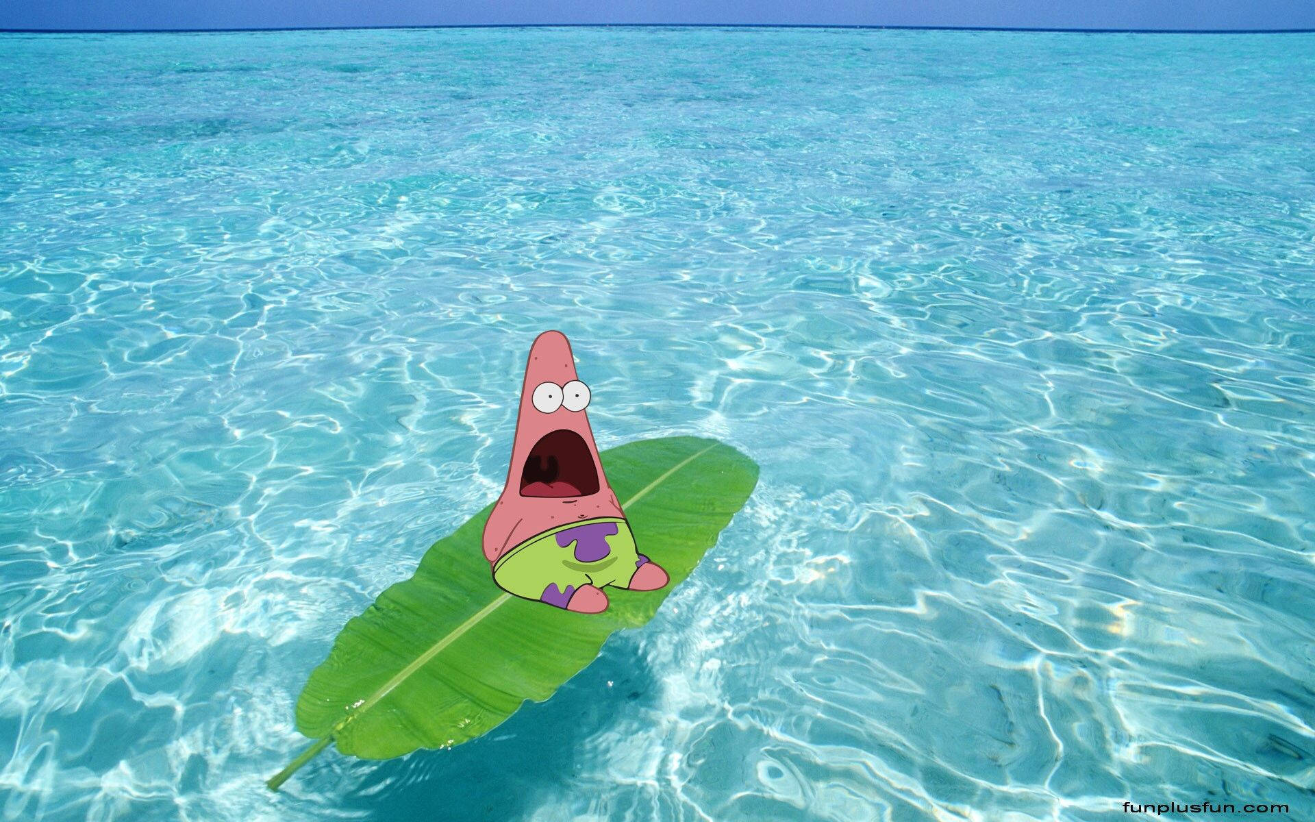 Patrick Star And Banana Leaves Background