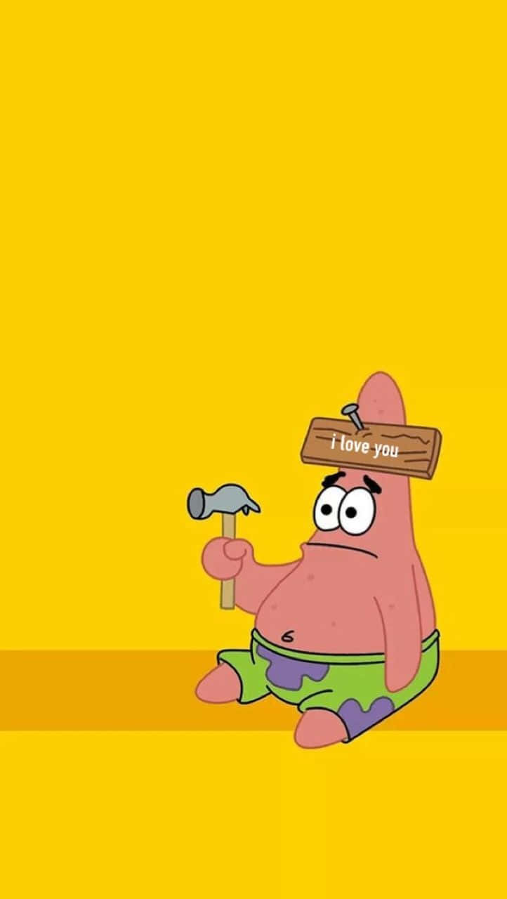 Patrick Star Yellow Aesthetic Background Background