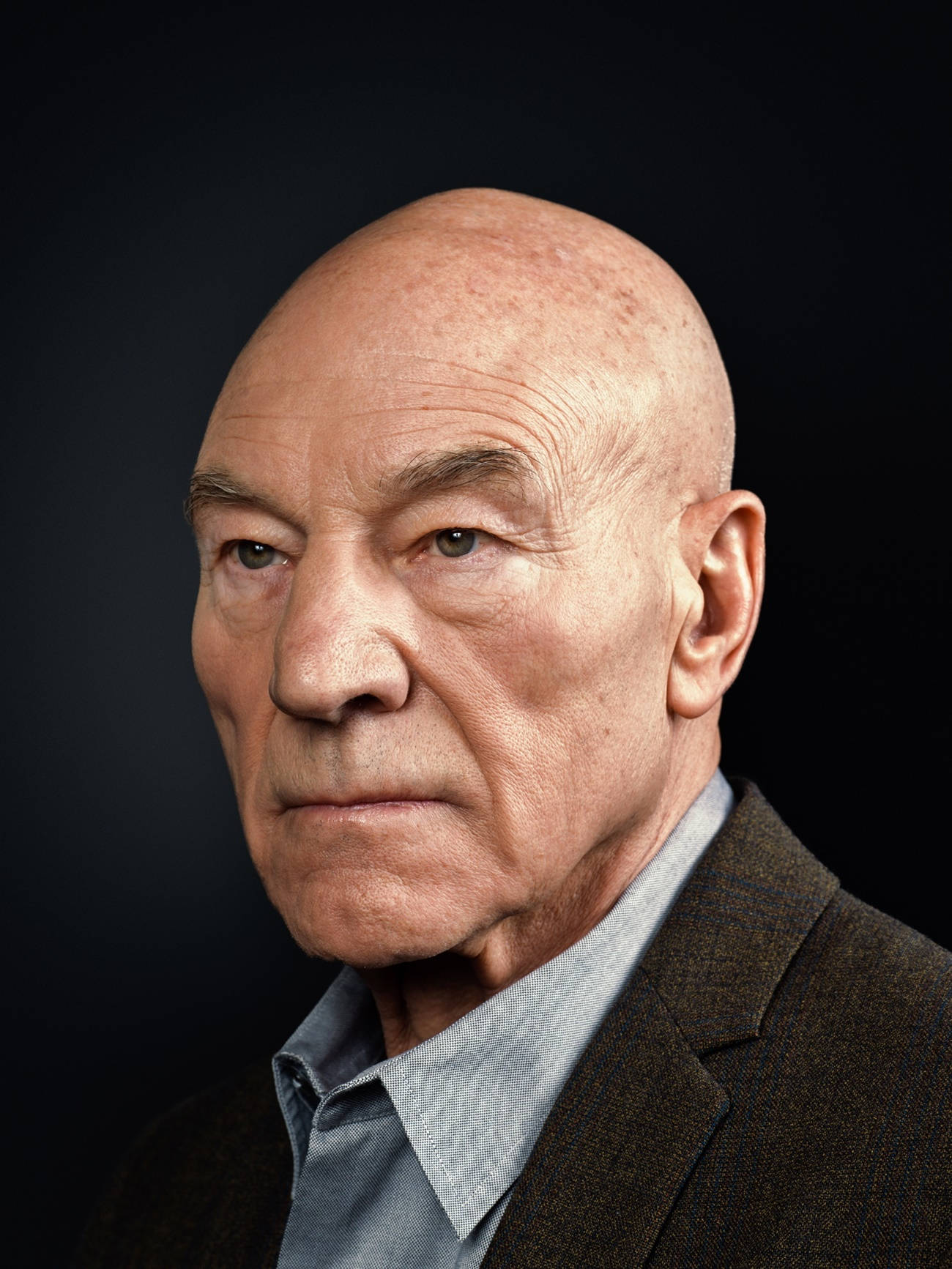 Patrick Stewart Irate Look Background