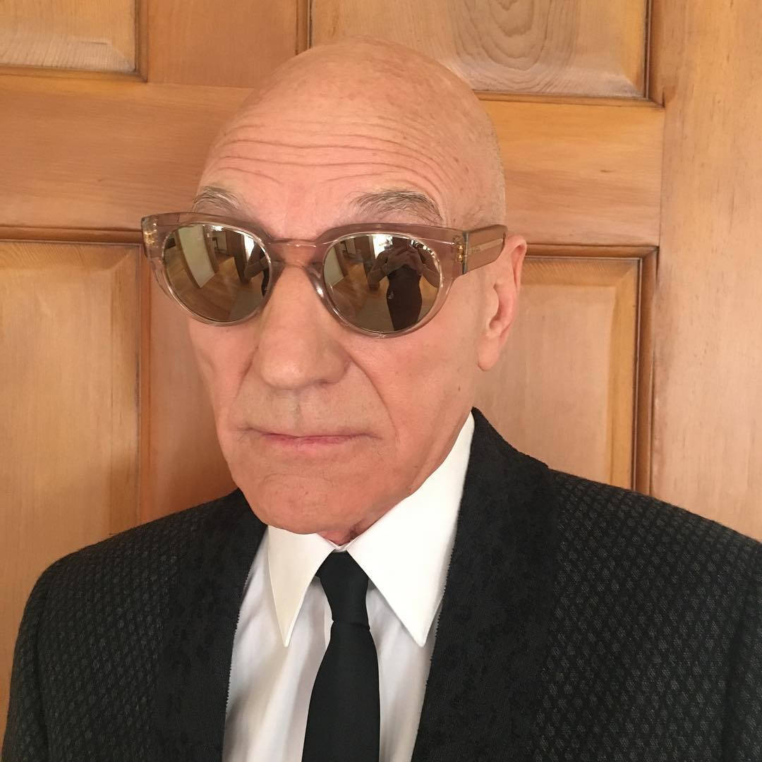 Patrick Stewart Wearing Big Sunglasses Background