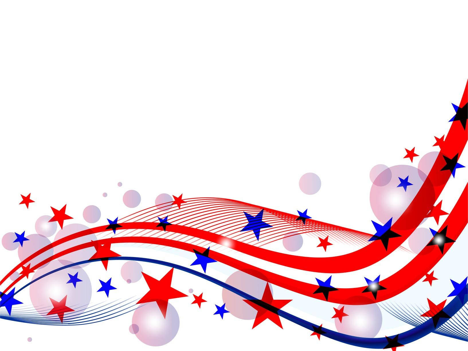 Patriotic Background With Stars And Waves Background